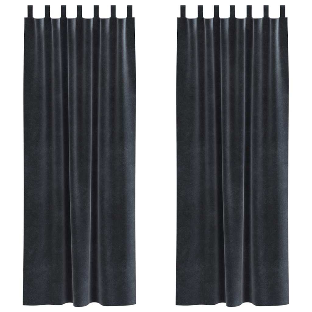 Rideaux occultants 2 pcs Gris foncé 140 x 245 cm Velours