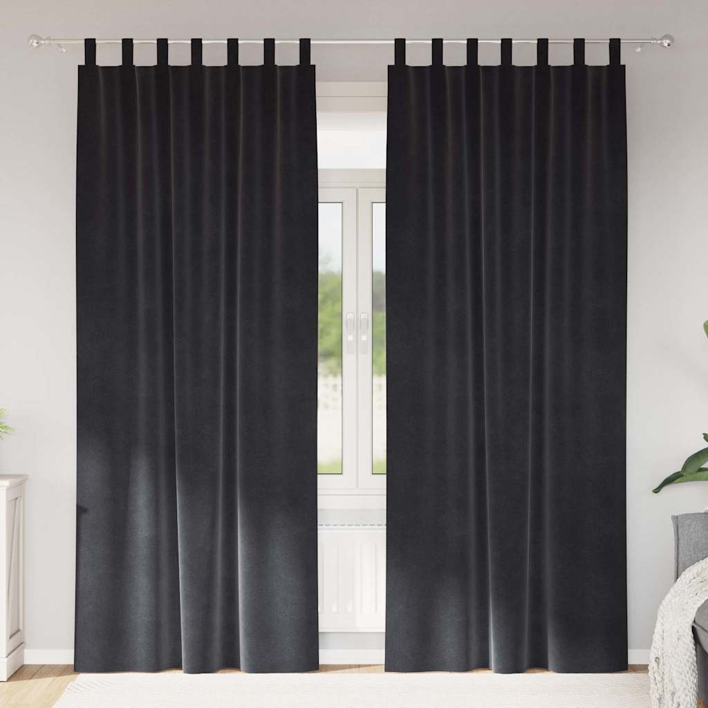Verdunkelungsvorhänge 2 pcs Dunkelgrau 140 x 260 cm Samt