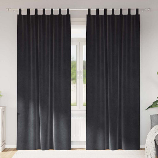Verdunkelungsvorhänge 2 pcs Dunkelgrau 140 x 260 cm Samt