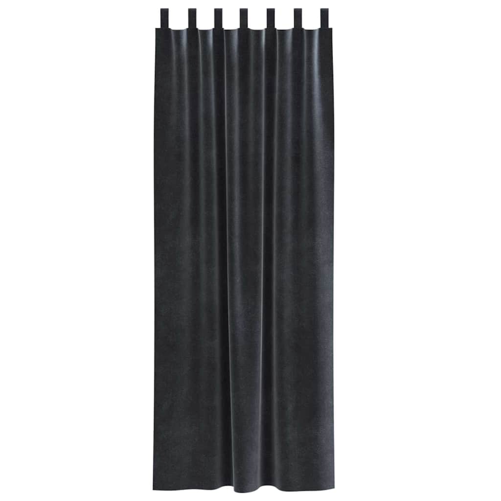 Verdunkelungsvorhänge 2 pcs Dunkelgrau 140 x 260 cm Samt