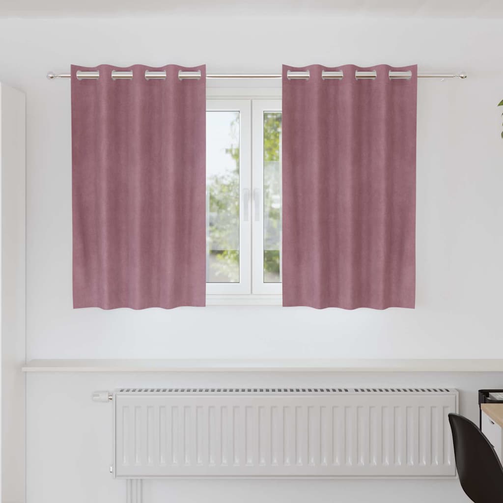 Rideaux Occultants 2 pcs Rose Foncé 140 x 140 cm Velours