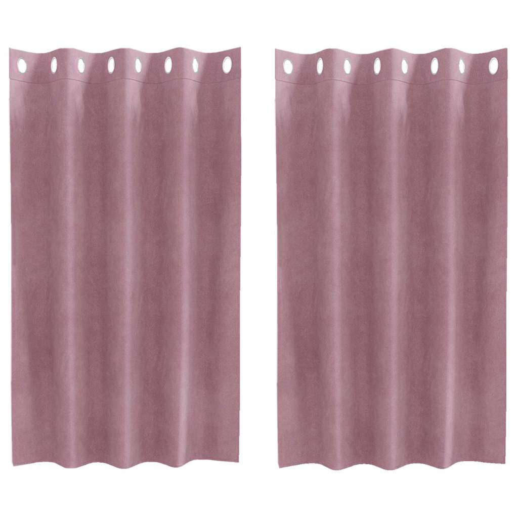 Rideaux Occultants 2 pcs Rose Foncé 140 x 140 cm Velours