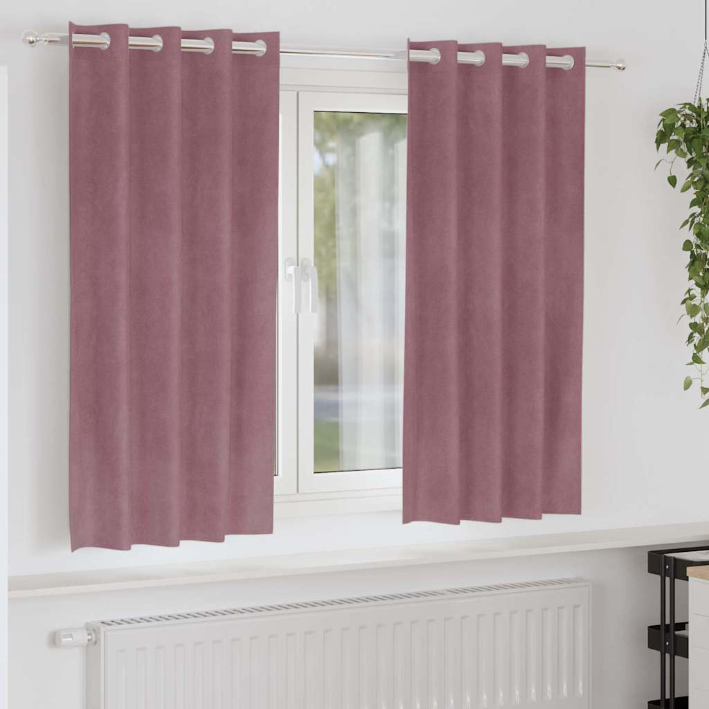 Rideaux occultants 2 pcs Rose foncé 140 x 175 cm Velours