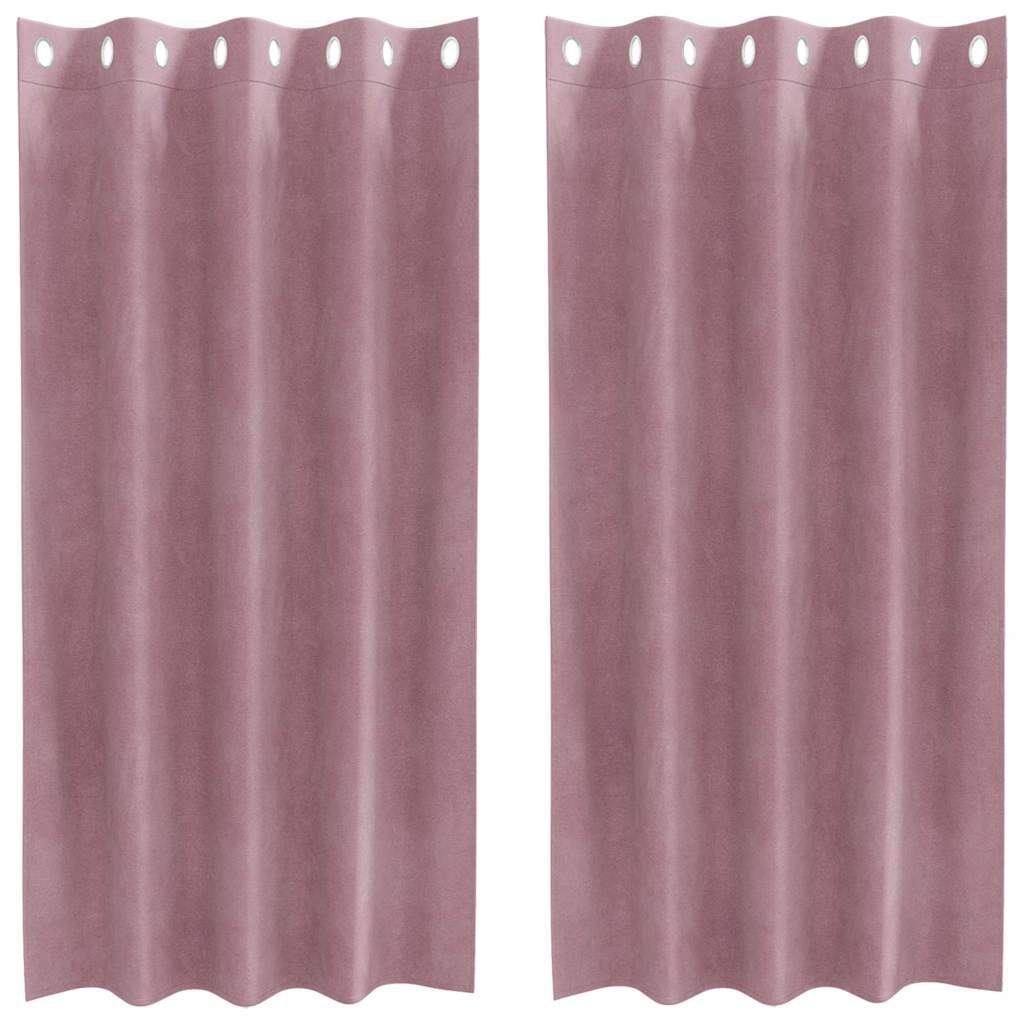 Rideaux occultants 2 pcs Rose foncé 140 x 175 cm Velours