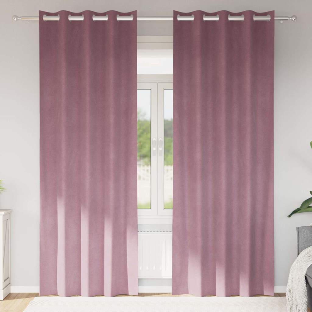 Rideaux occultants 2 pcs Rose foncé 140 x 225 cm Velours