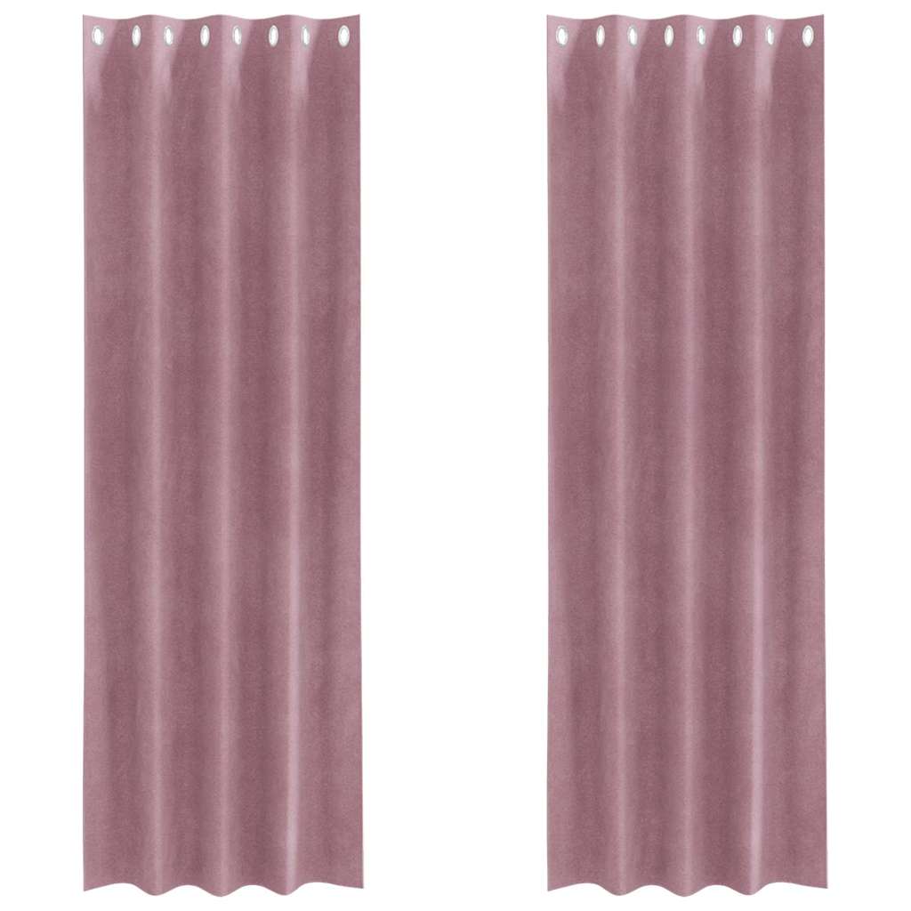 Rideaux occultants 2 pcs Rose foncé 140 x 225 cm Velours