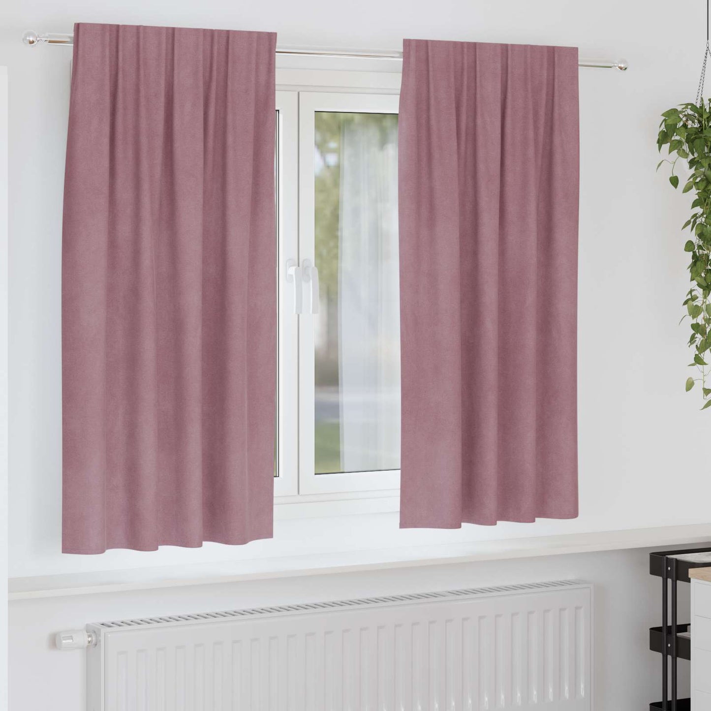 Rideaux occultants 2 pcs Rose foncé 140 x 175 cm Velours