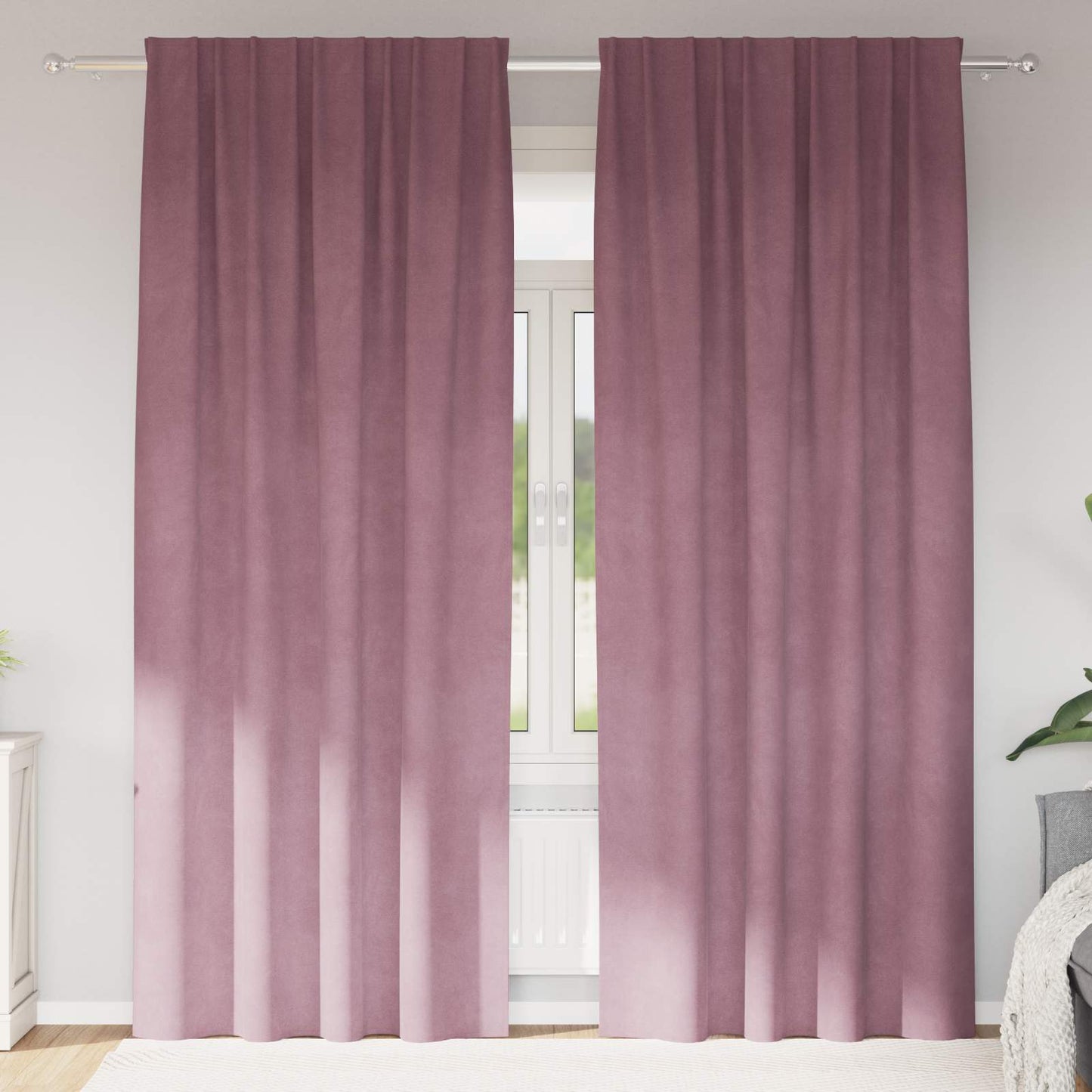 Blackout Curtains 2 pcs Dark Pink 140 x 260 cm Velvet