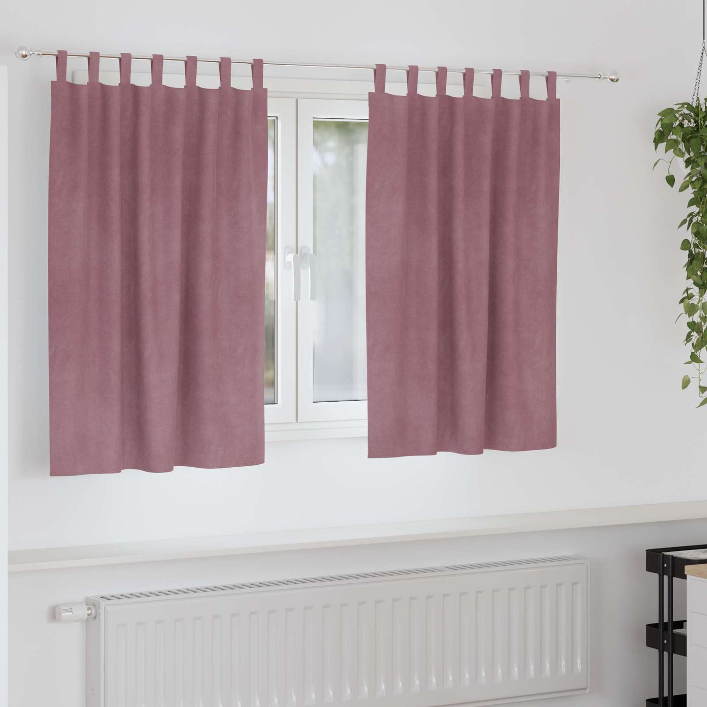 Rideaux Occultants 2 pcs Rose Foncé 140 x 140 cm Velours