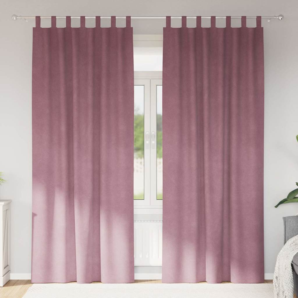 Rideaux occultants 2 pcs Rose foncé 140 x 260 cm Velours