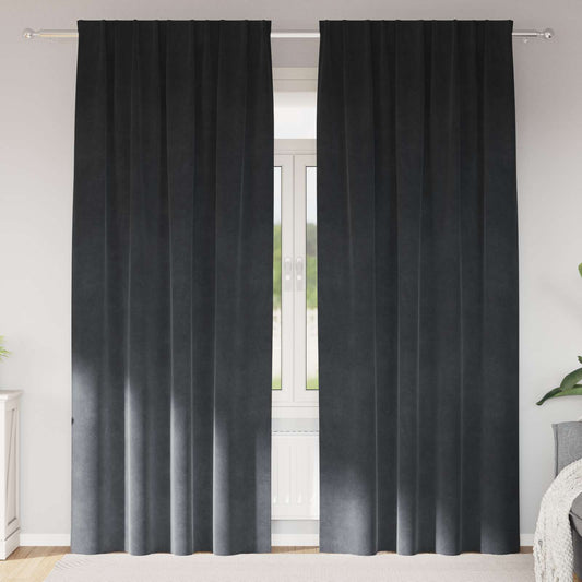 Verdunkelungsvorhänge 2 pcs Hellgrau 140 x 260 cm Samt