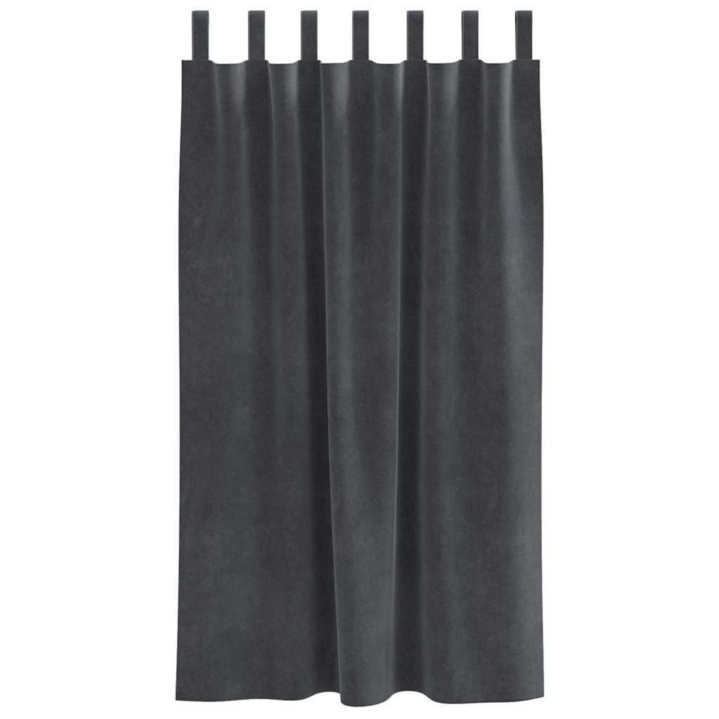 Verdunkelungsvorhänge 2 pcs Hellgrau 140 x 175 cm Samt