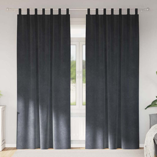Verdunkelungsvorhänge 2 pcs Hellgrau 140 x 225 cm Samt