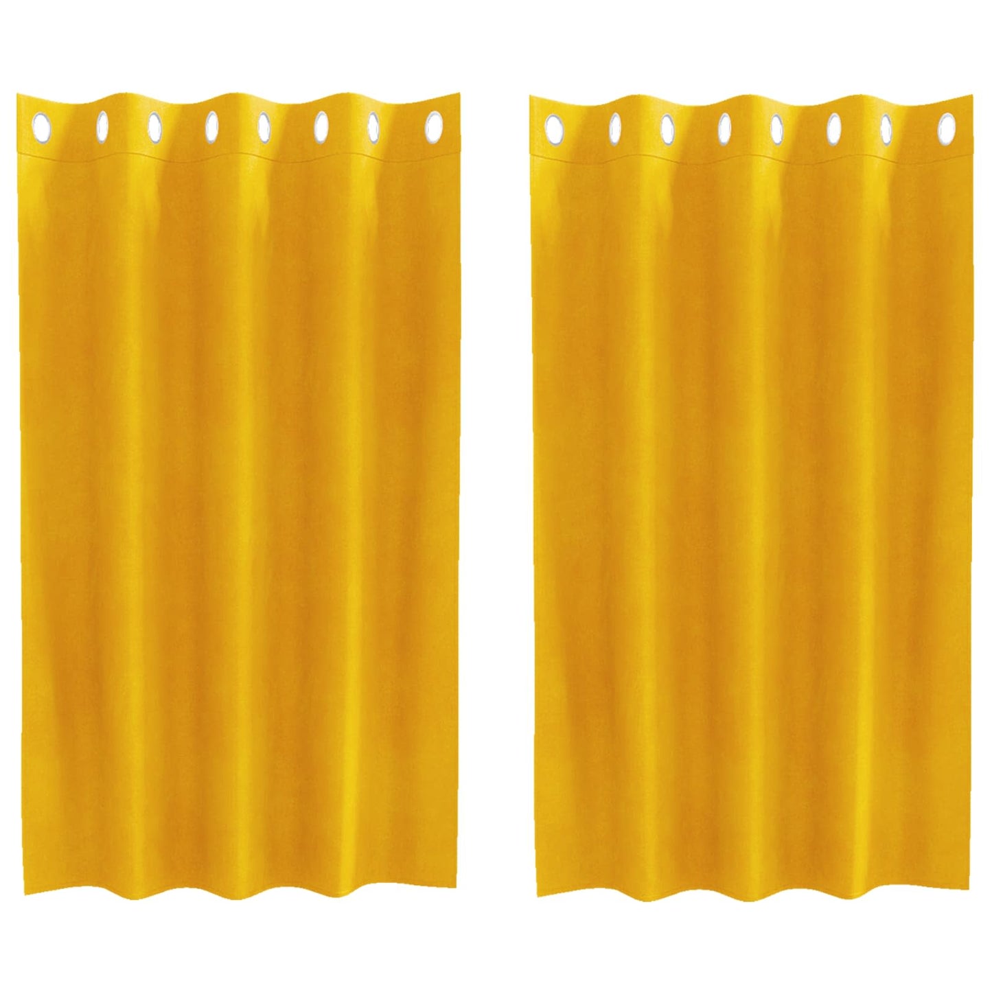 Rideaux occultants 2 pièces Jaune moutarde 140 x 140 cm Velours