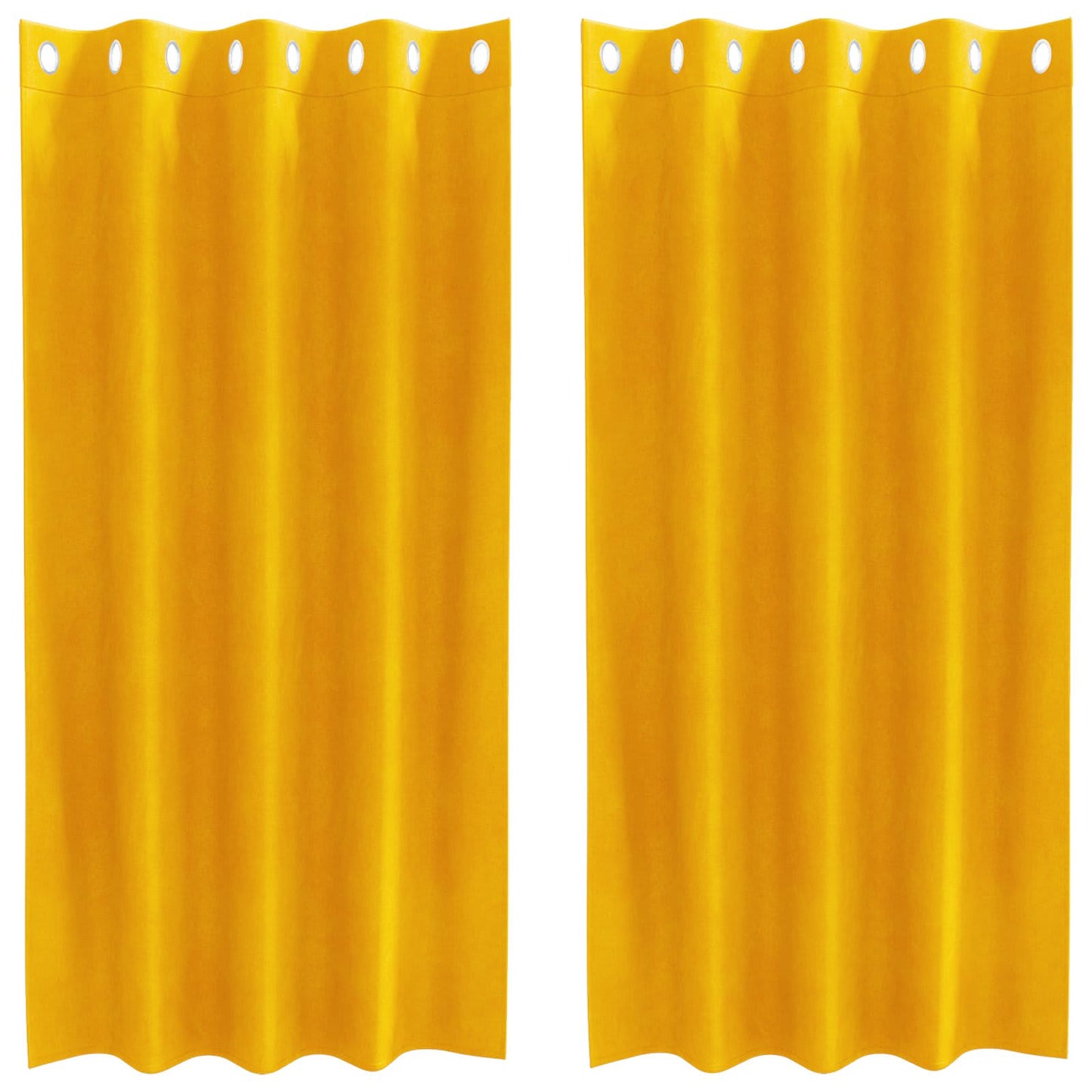 Rideaux occultants 2 pcs Jaune moutarde 140 x 175 cm Velours