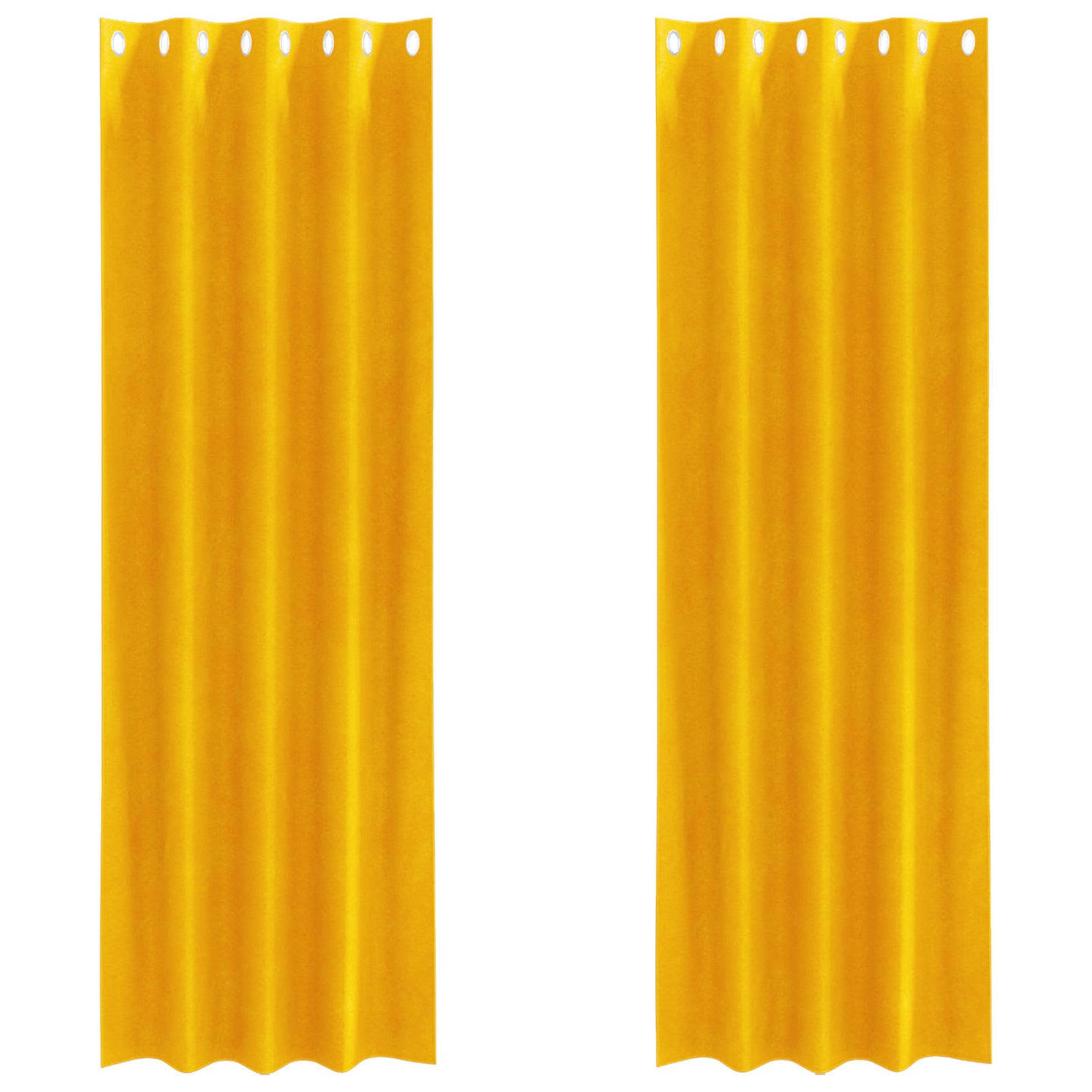 Rideaux occultants 2 pcs Jaune moutarde 140 x 245 cm Velours