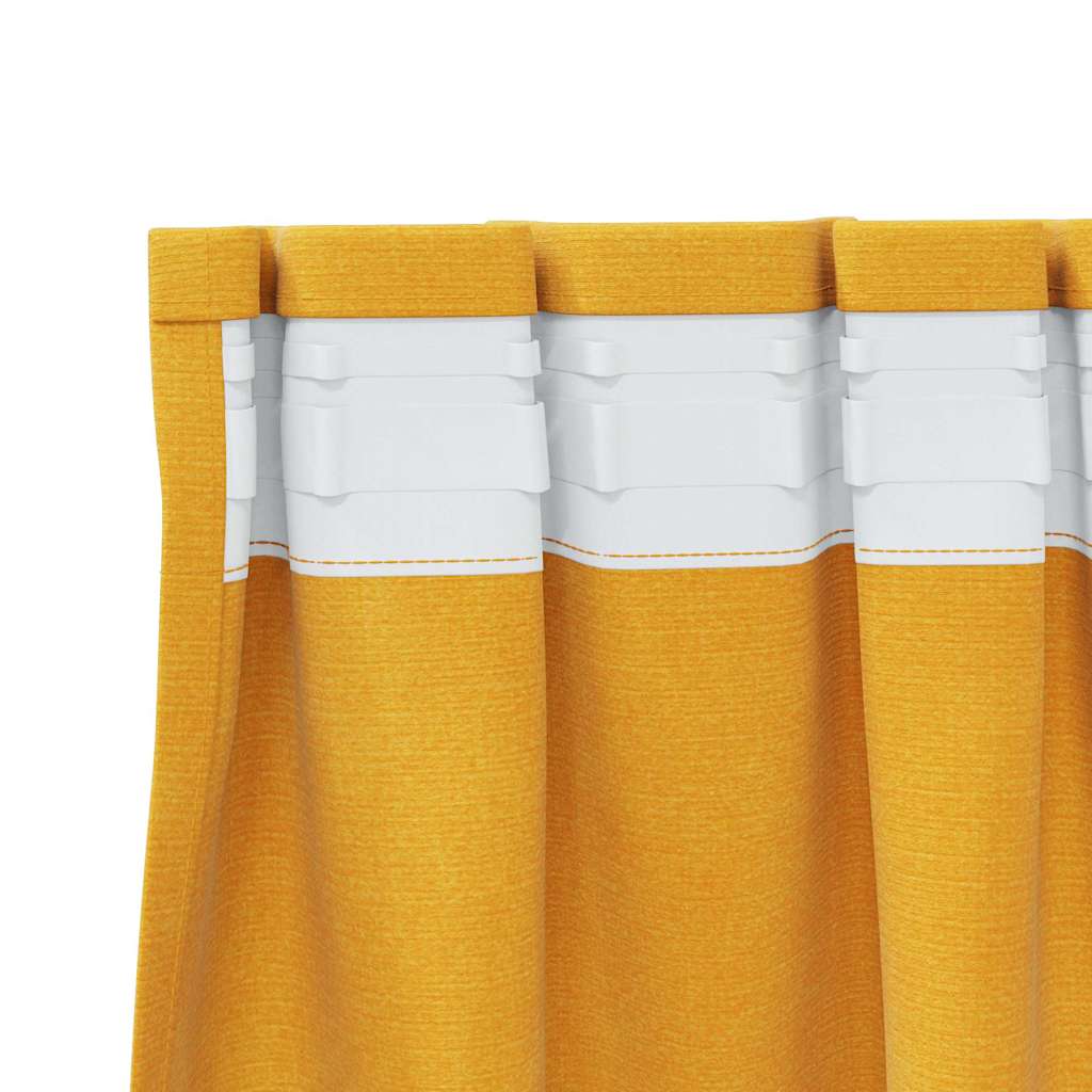 Verdunkelungsvorhänge 2 pcs Senfgelb 140 x 140 cm Samt