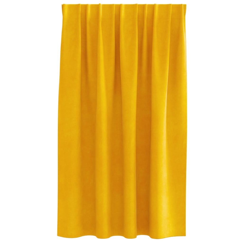Verdunkelungsvorhänge 2 pcs Senfgelb 140 x 140 cm Samt