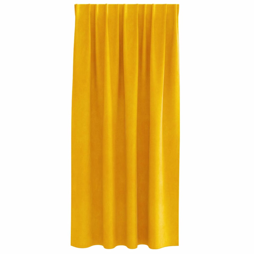 Verdunkelungsvorhänge 2 pcs Senfgelb 140 x 175 cm Samt