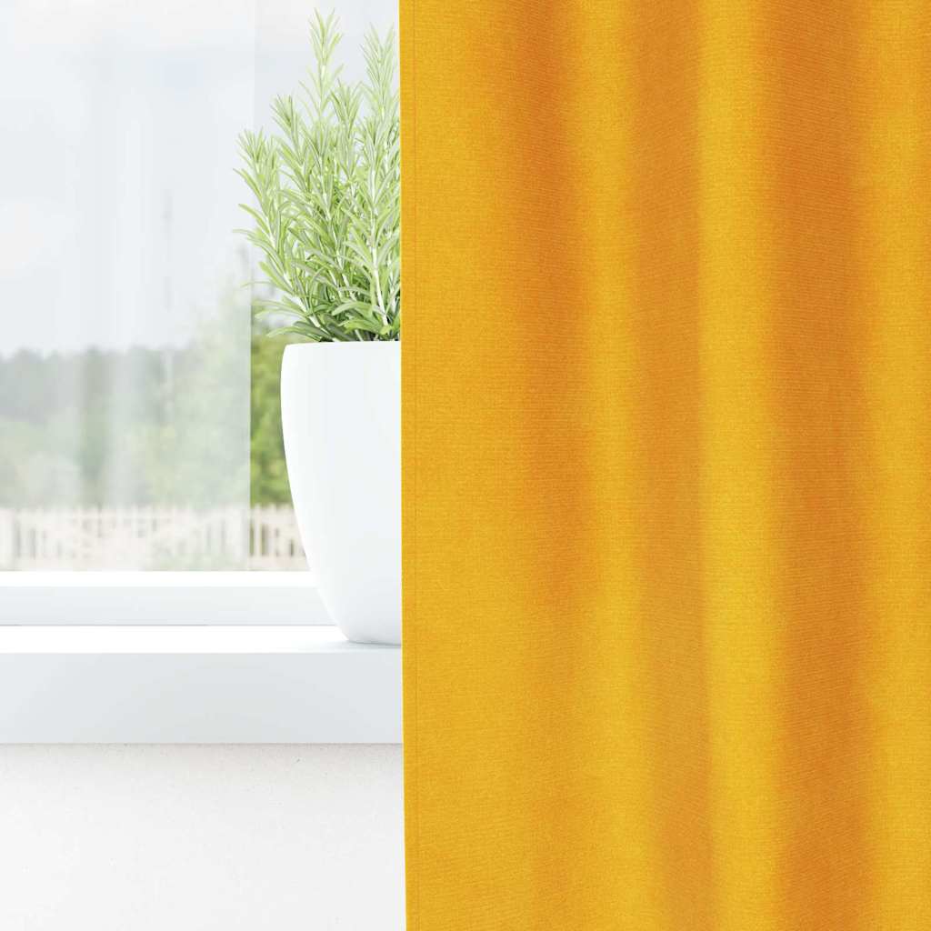 Verdunkelungsvorhänge 2 pcs Senfgelb 140 x 245 cm Samt