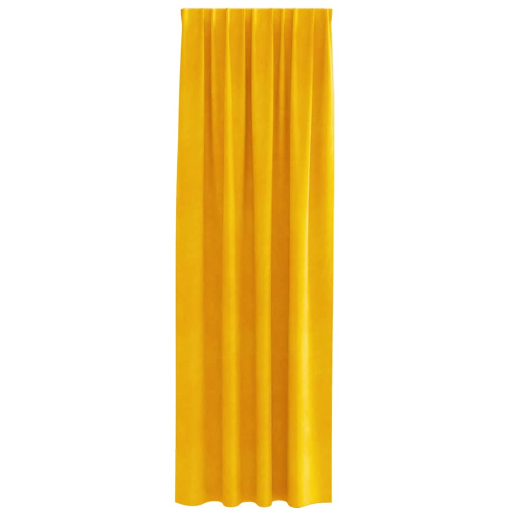 Verdunkelungsvorhänge 2 pcs Senfgelb 140 x 245 cm Samt