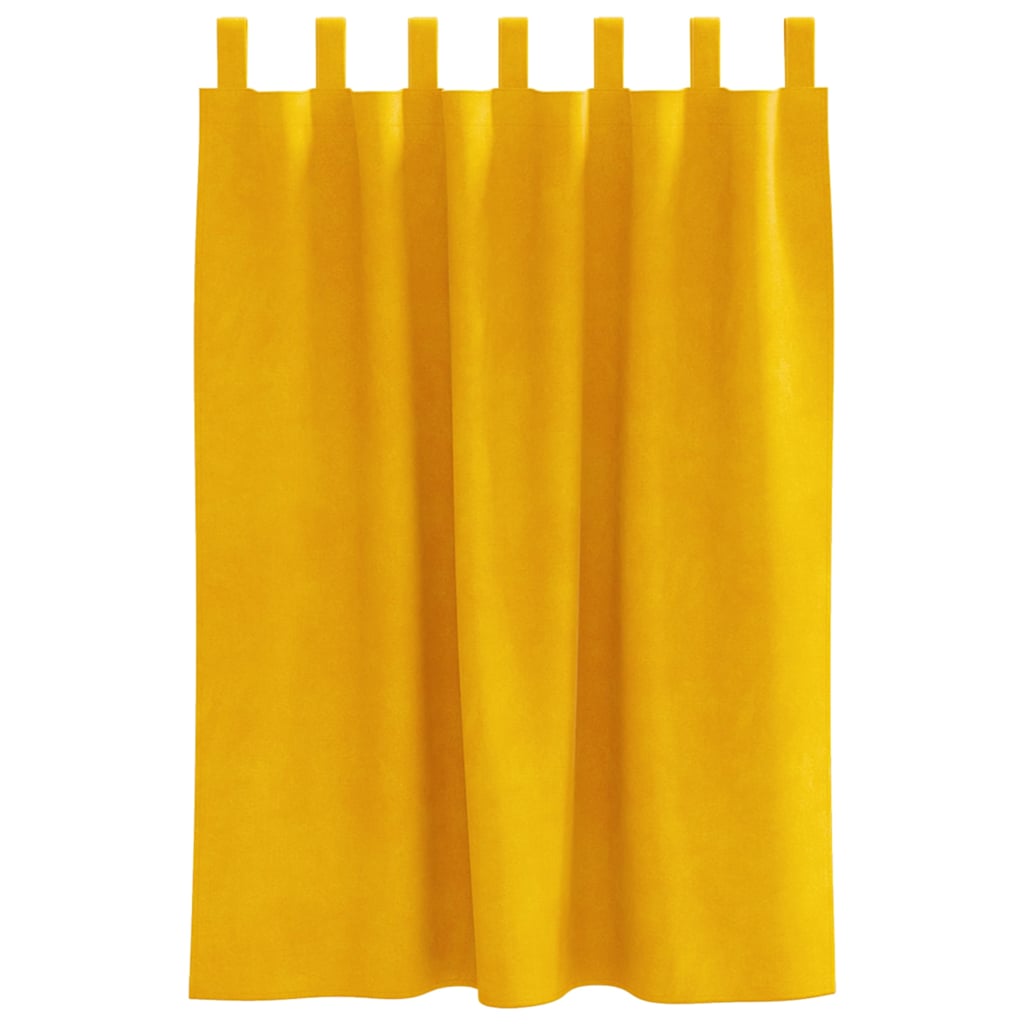 Verdunkelungsvorhänge 2 pcs Senfgelb 140 x 140 cm Samt