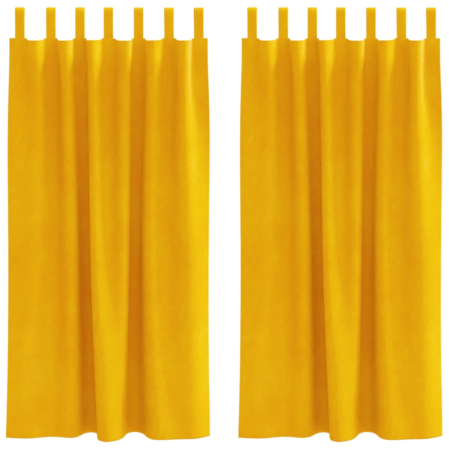 Rideaux occultants 2 pcs Jaune moutarde 140 x 175 cm Velours