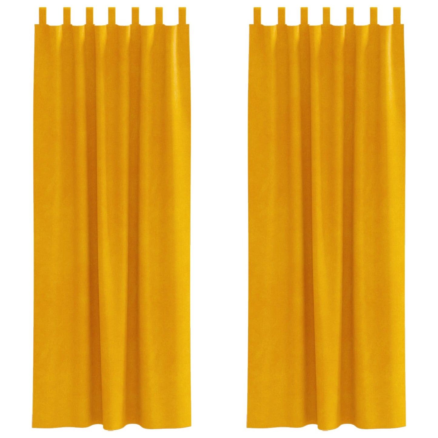 Rideaux occultants 2 pièces Jaune moutarde 140 x 245 cm Velours