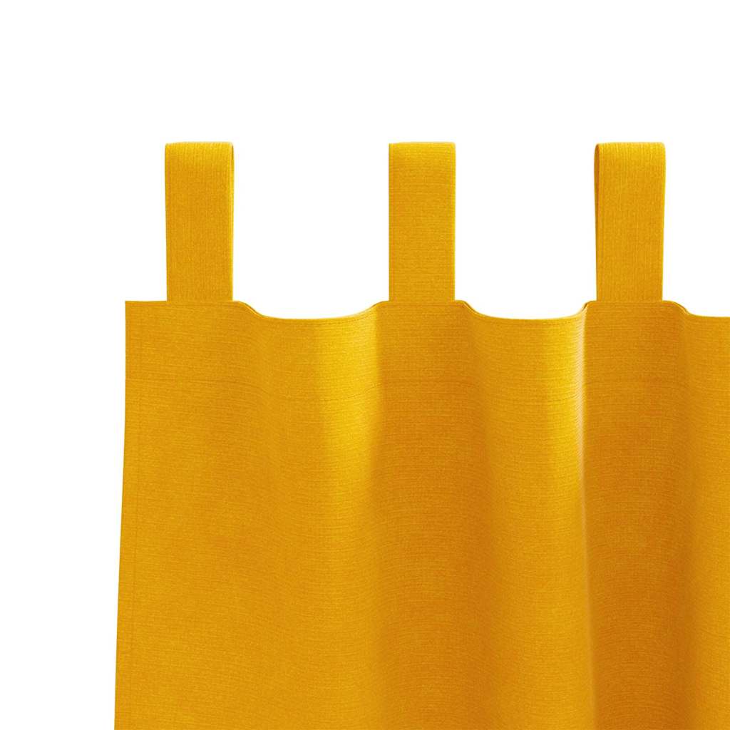 Rideaux occultants 2 pcs Jaune Moutarde 140 x 260 cm Velours