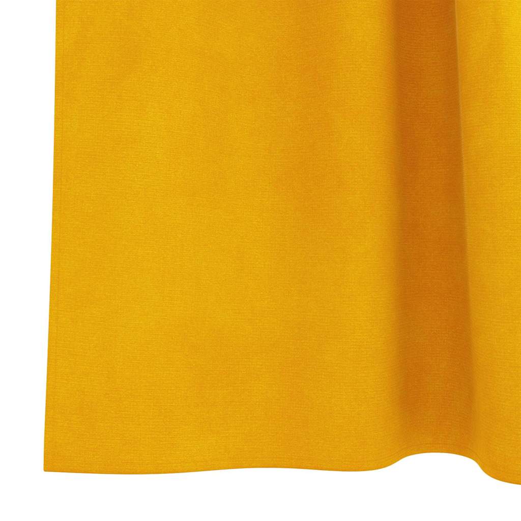 Rideaux occultants 2 pcs Jaune Moutarde 140 x 260 cm Velours