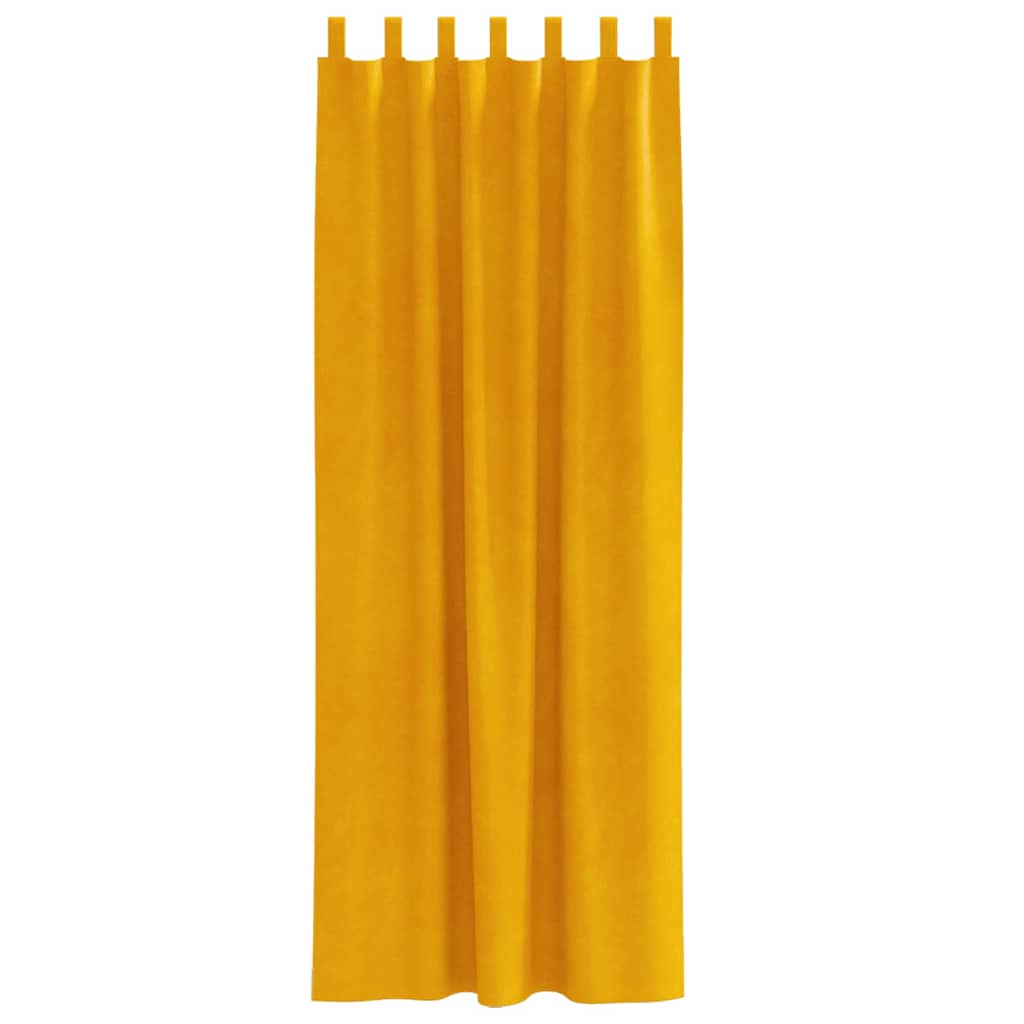 Rideaux occultants 2 pcs Jaune Moutarde 140 x 260 cm Velours