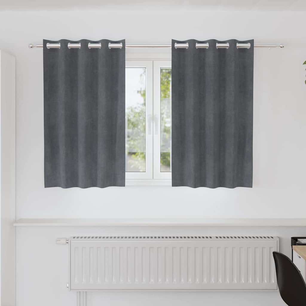 Rideaux occultants 2 pcs Gris clair 140 x 140 cm Velours