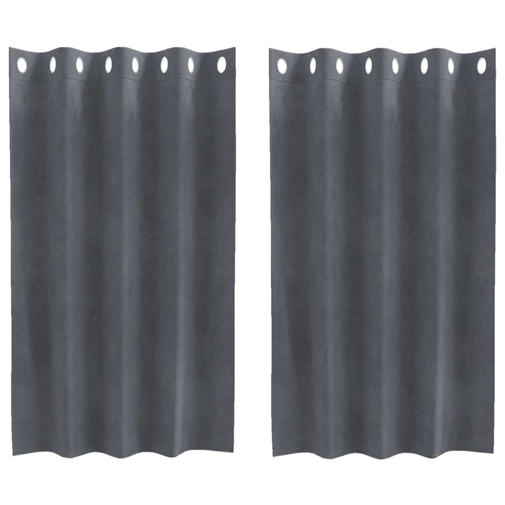Rideaux occultants 2 pcs Gris clair 140 x 140 cm Velours