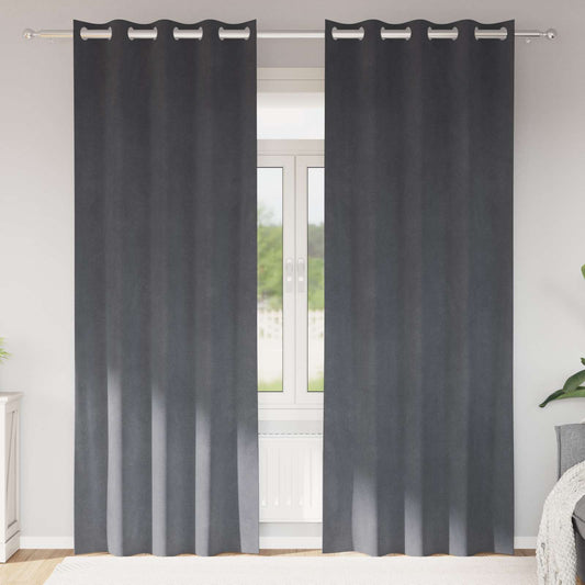Verdunkelungsvorhänge 2 pcs Hellgrau 140 x 225 cm Samt