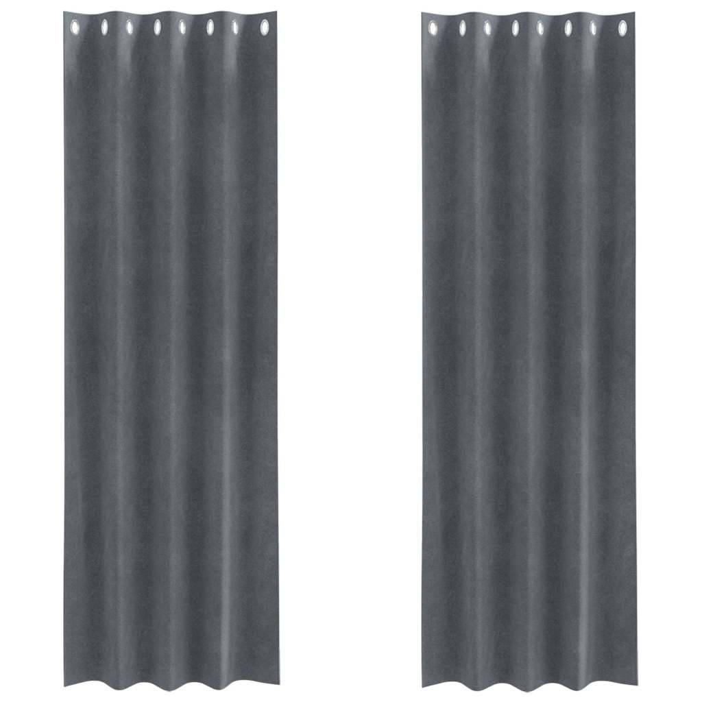 Verdunkelungsvorhänge 2 pcs Hellgrau 140 x 260 cm Samt