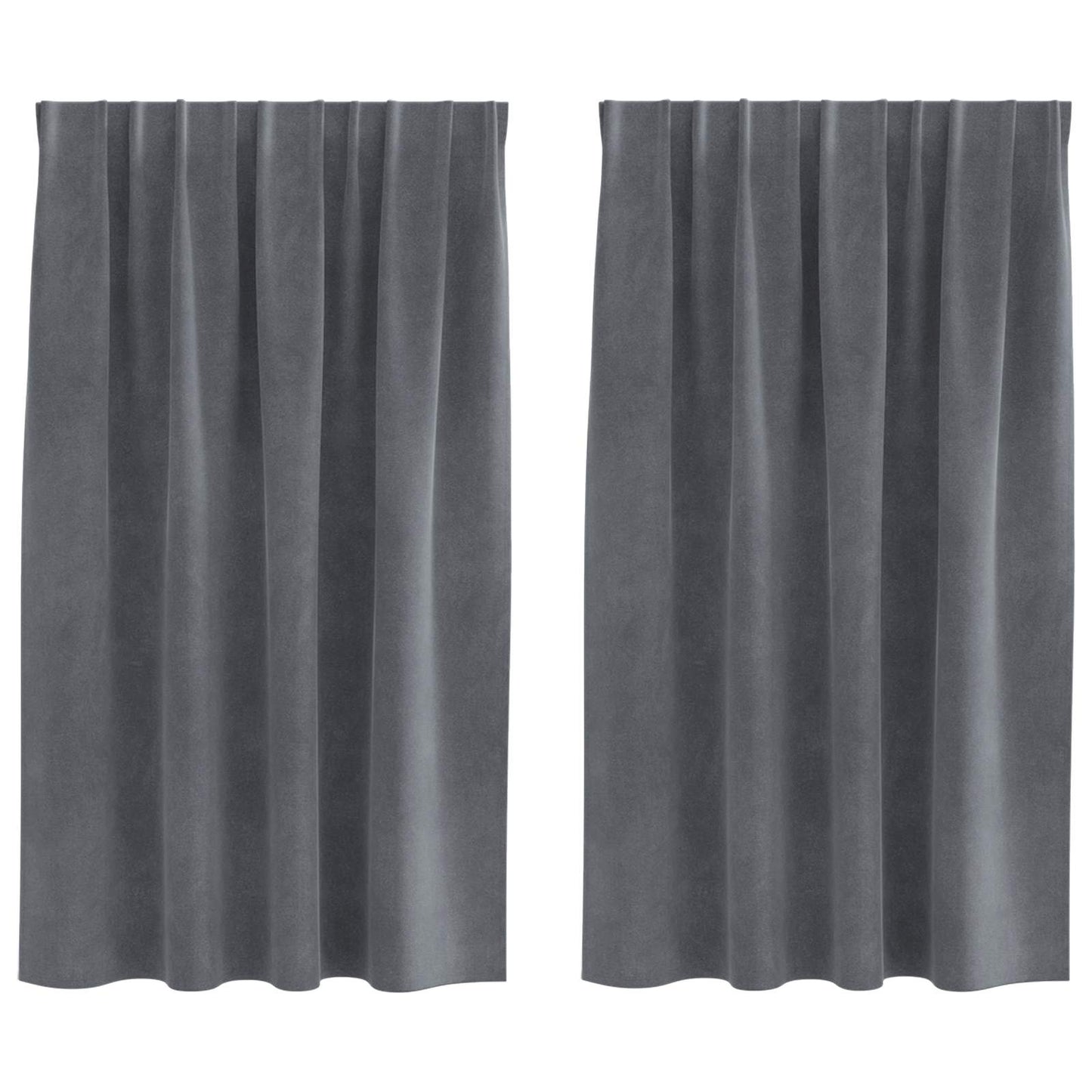 Rideaux occultants 2 pcs Gris clair 140 x 140 cm Velours