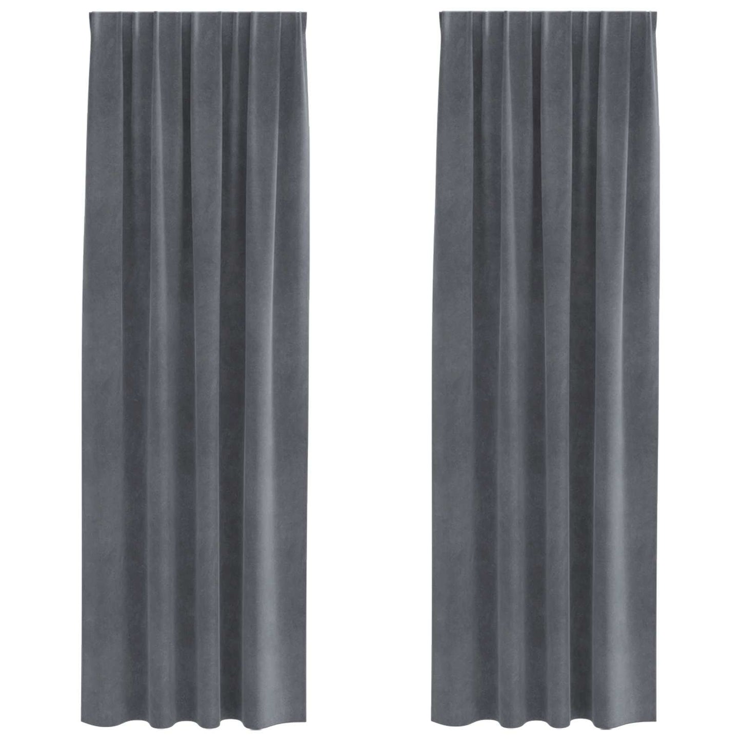 Verdunkelungsvorhänge 2 pcs Hellgrau 140 x 225 cm Samt