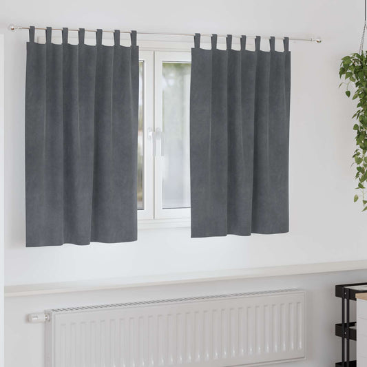 Blackout Curtains 2 pcs Light Grey 140 x 140 cm Velvet