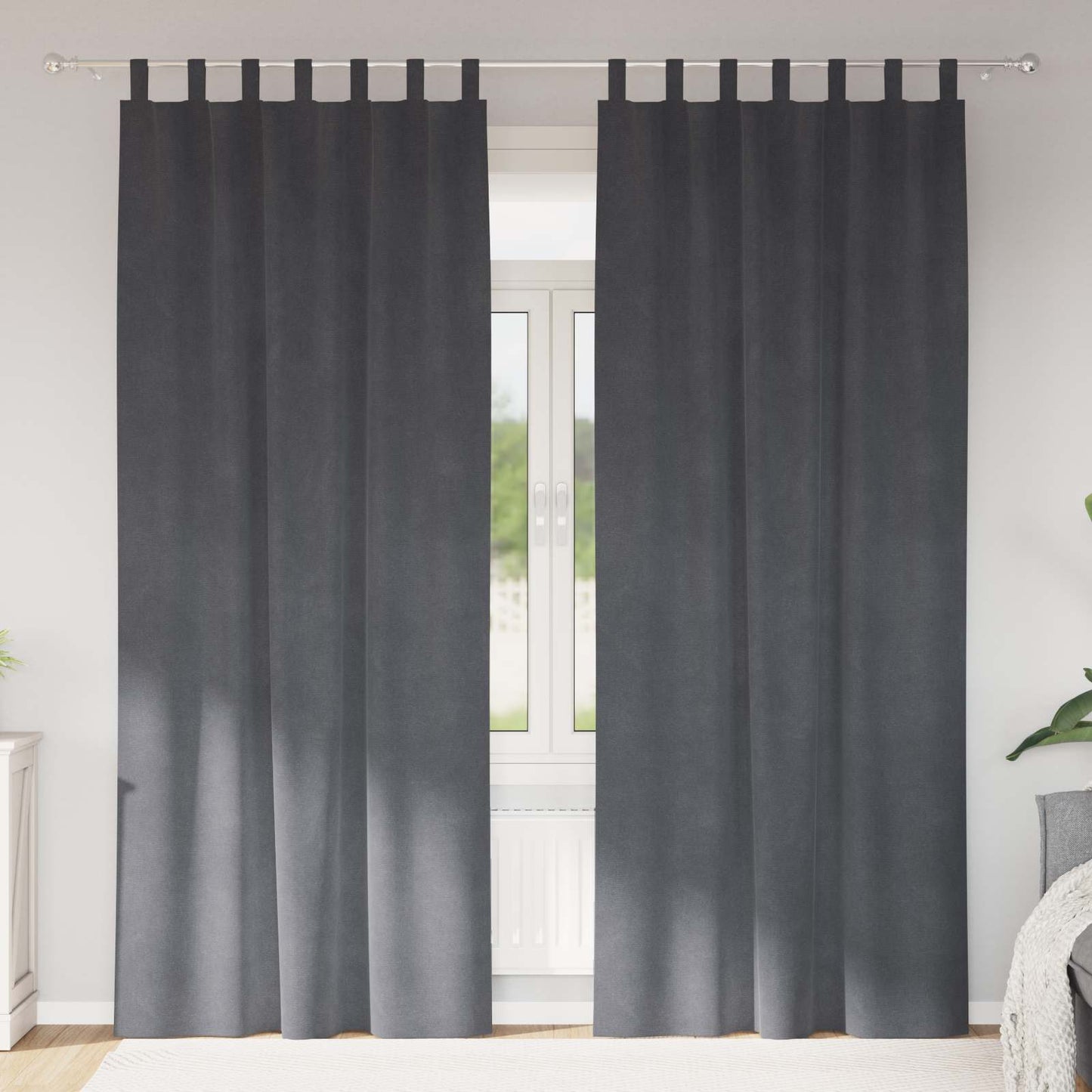 Rideaux occultants 2 pièces Gris clair 140 x 225 cm Velours