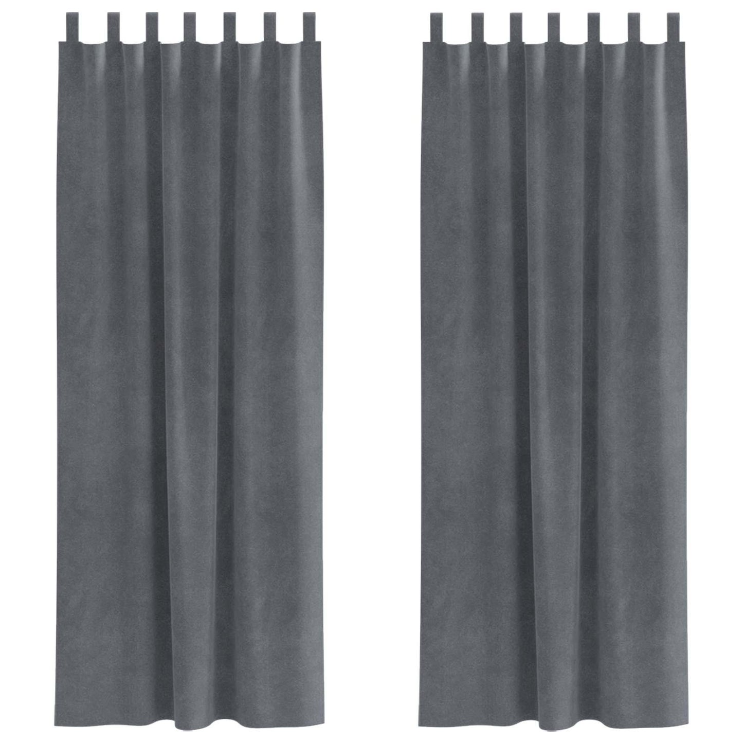 Rideaux occultants 2 pièces Gris clair 140 x 225 cm Velours