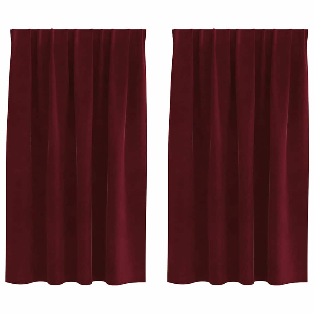 Verdunkelungsvorhänge 2 pcs Weinrot 140 x 140 cm Samt