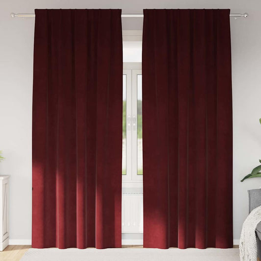 Blackout Curtains 2 pcs Wine Red 140 x 245 cm Velvet
