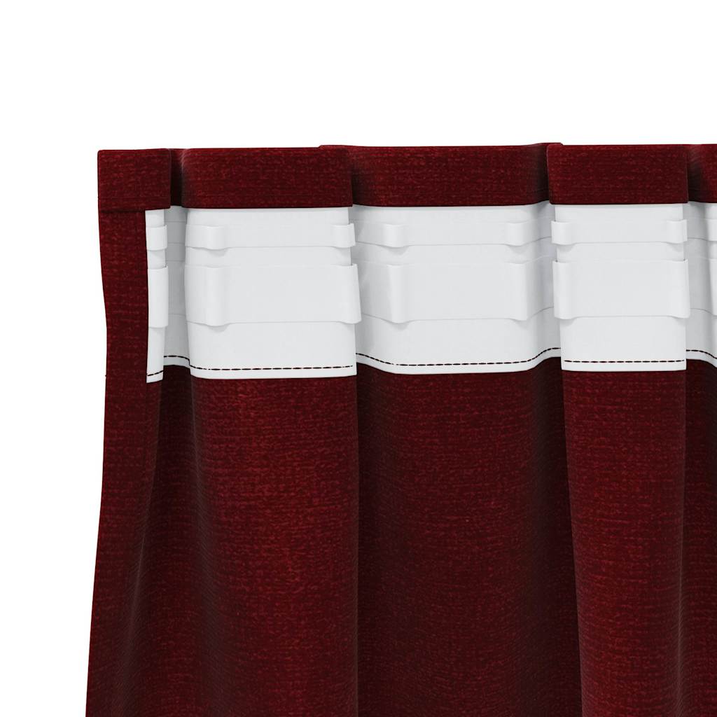 Rideaux occultants 2 pcs Bordeaux 140 x 260 cm Velours