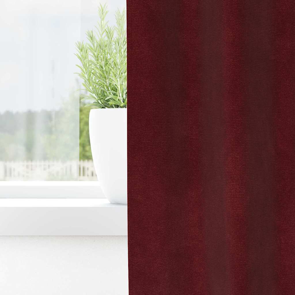 Rideaux occultants 2 pcs Bordeaux 140 x 260 cm Velours