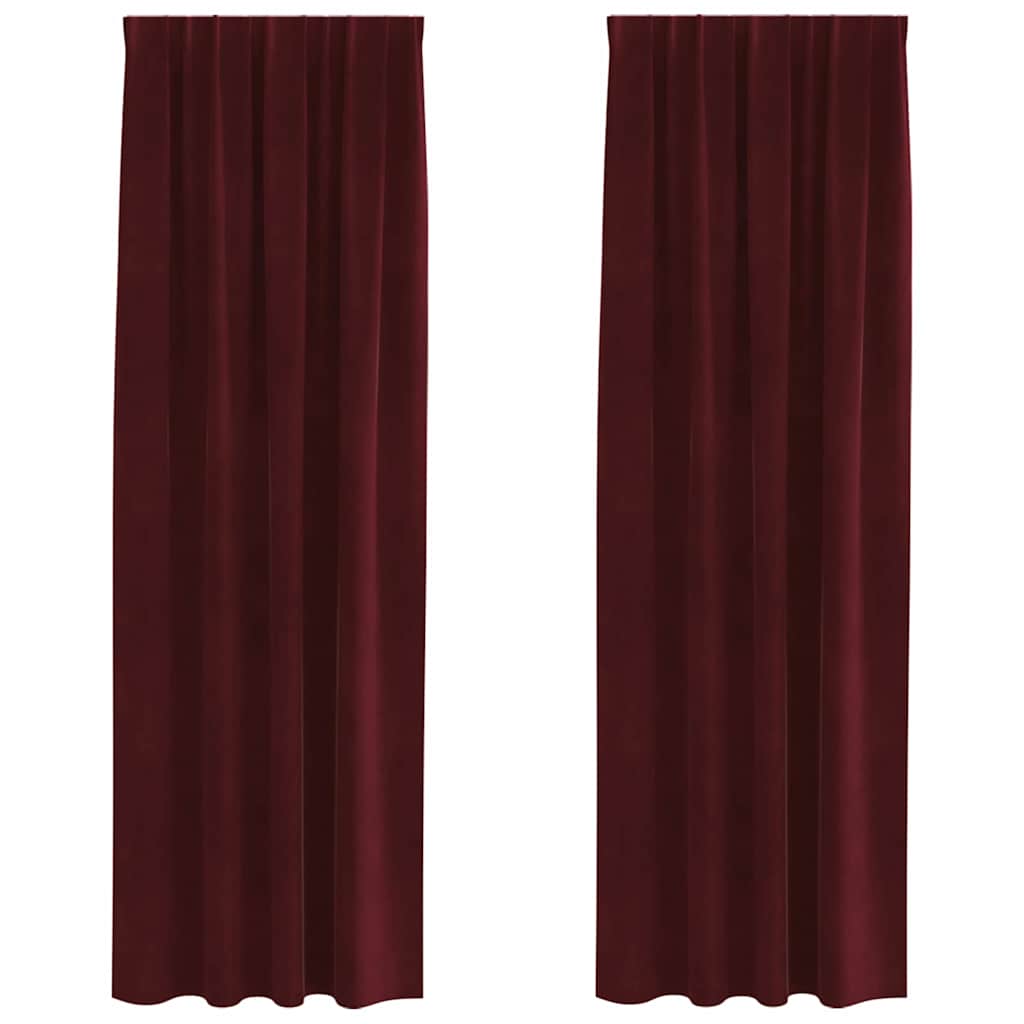 Rideaux occultants 2 pcs Bordeaux 140 x 260 cm Velours