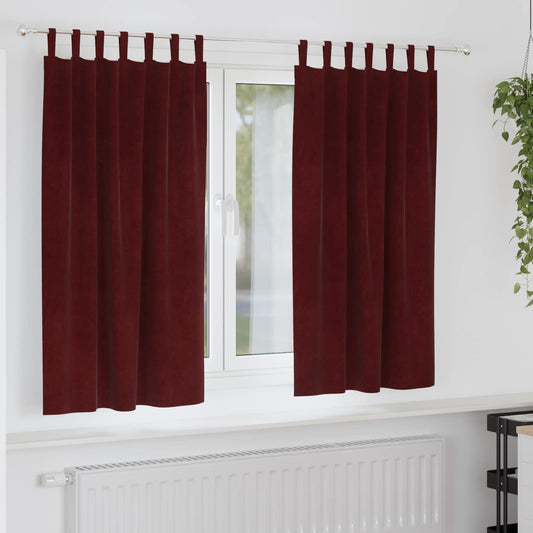 Verdunkelungsvorhänge 2 pcs Weinrot 140 x 175 cm Samt