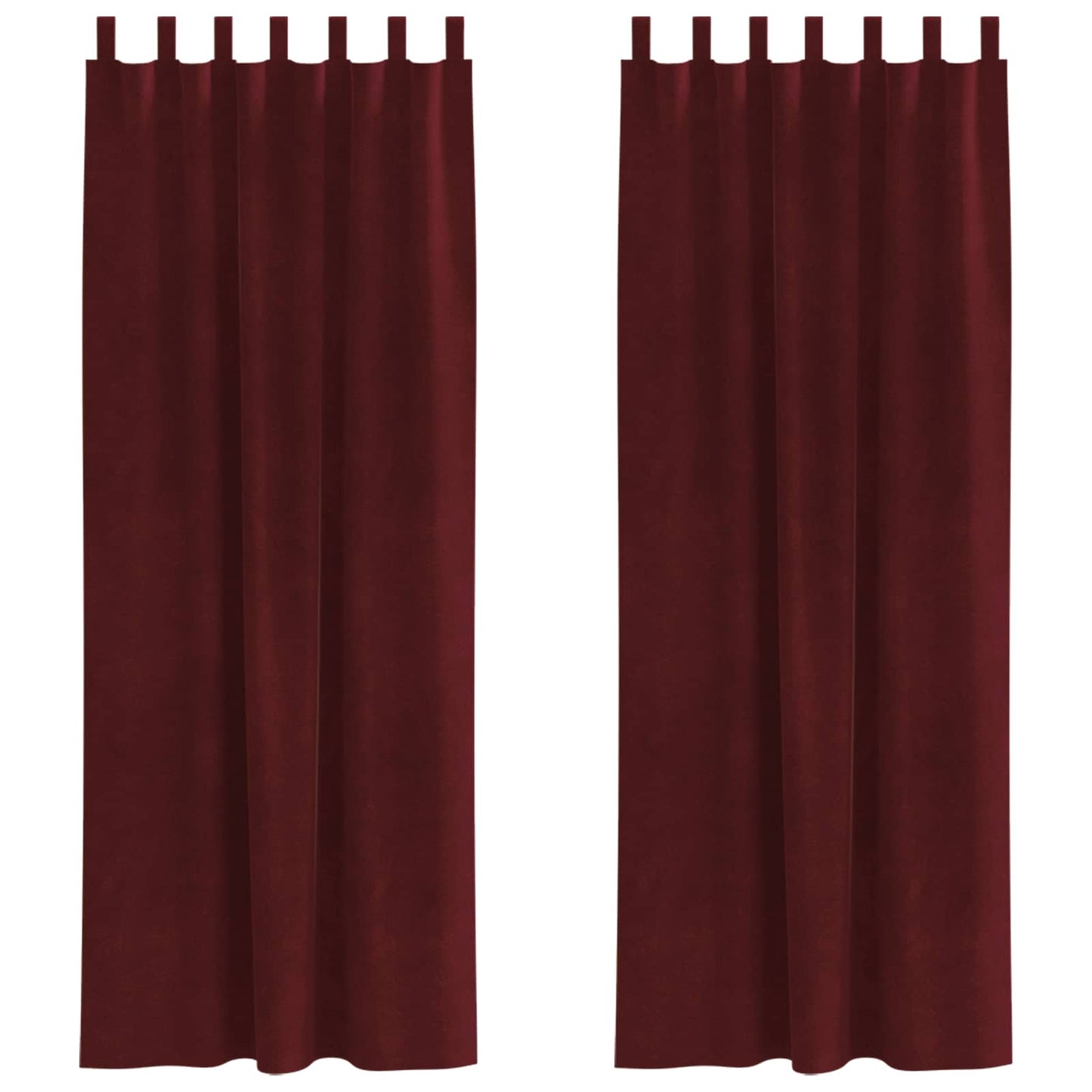 Rideaux occultants 2 pcs Rouge Vin 140 x 225 cm Velours