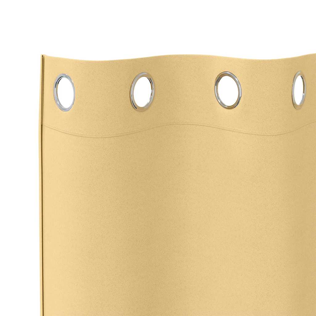 Blackout Curtains with Rings 2 pcs Beige 140 x 140 cm