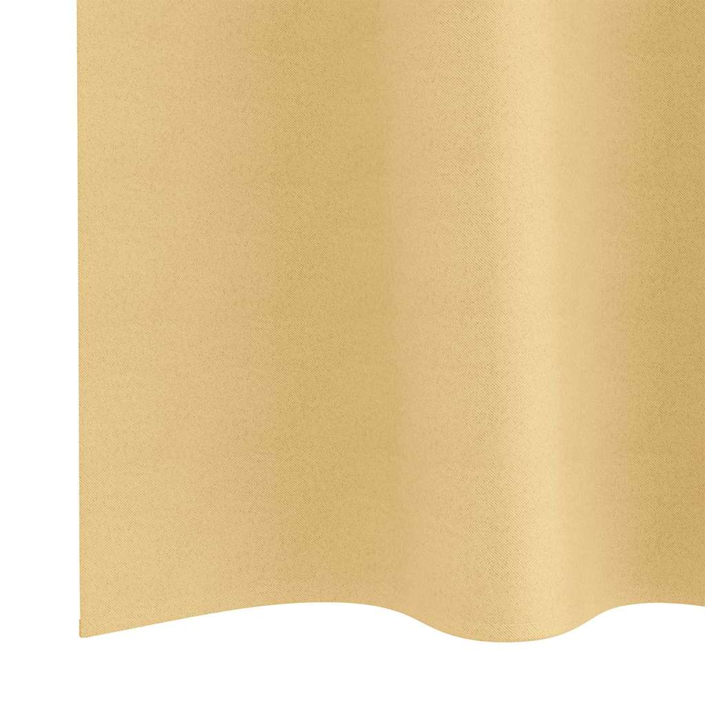 Blackout Curtains with Rings 2 pcs Beige 140 x 140 cm