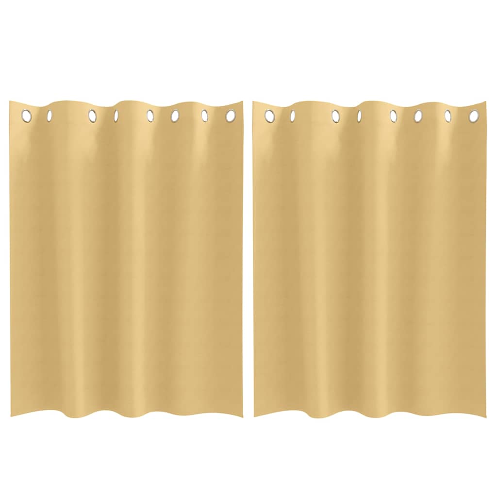 Blackout Curtains with Rings 2 pcs Beige 140 x 140 cm